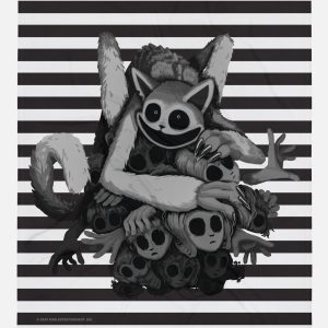 Monster CatNap Kids Faces Striped Throw Blanket