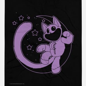 CatNap Moon Black Throw Blanket